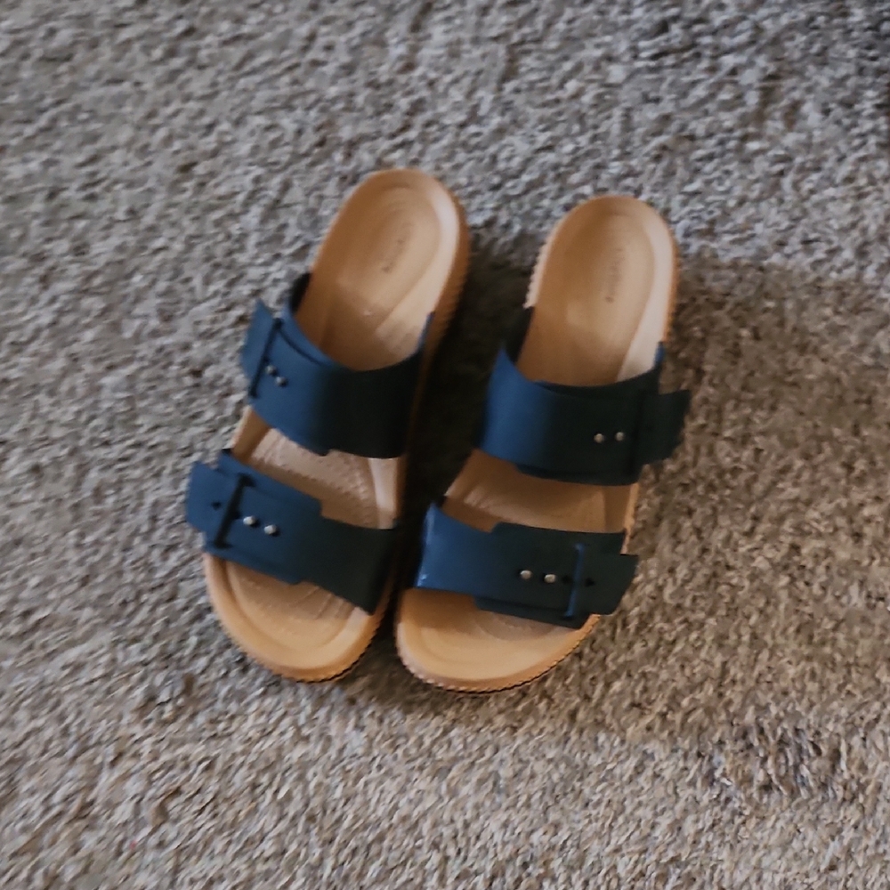 CROCS Black and Tan Women's Sandals